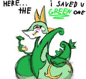 anthro crayon eating female solo dango_tango nintendo pokemon generation_5_pokemon pokemon_(species) reptile scalie serperior snake digital_media_(artwork) microsoft_paint_(artwork)