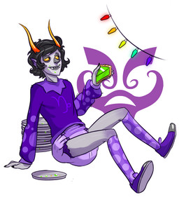 biped christmas_decorations christmas_lights clean_diaper clothed clothing diaper eating food footwear holidays male pantsless pantsless_humanoid pastry pie socks solo sweater topwear wearing_diaper zee-rage-man christmas homestuck ms_paint_adventures gamzee_makara alien humanoid troll_(homestuck) 2014 digital_drawing_(artwork) digital_media_(artwork)