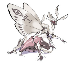 antennae_(anatomy) anthro arthropod_abdomen arthropod_abdomen_genitalia bedroom_eyes biped black_sclera blush bodily_fluids breasts claws digitigrade dripping eyelashes female fur genital_fluids genitals half-closed_eyes insect_wings kneeling looking_at_viewer looking_back multi_arm multi_limb narrowed_eyes non-mammal_breasts red_eyes seductive simple_background solo vaginal_fluids white_body white_fur wide_hips wings wkar arthropod insect lepidopteran moth
