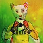 anthro ball biped clothed clothing fur goalkeeper handwear holding_ball holding_object jersey male orange_eyes orange_nose print_clothing print_jersey print_topwear shirt simple_background smile soccer soccer_ball solo sport standing stripes text text_on_clothing text_on_jersey text_on_shirt text_on_topwear text_print topwear white_body white_fur mechanicalfeathers nike volskar canid canine canis mammal wolf 1:1 english_text hi_res sketch