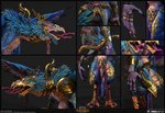 2_heads anthro armor beak blue_body blue_feathers bottomwear clothing feathers feet forked_tongue glowing glowing_eyes green_eyes loincloth male multi_head multi_tongue nipples palm_eye red_eyes scutes solo staff talons tan_body tan_skin text toes tongue tongue_eye wings total_war:_warhammer warhammer_(franchise) kairos_fateweaver avian chaos_daemon daemon_of_tzeentch demon lord_of_change 3d_(artwork) digital_media_(artwork) english_text hi_res official_art url