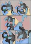 2014 anthro blush bow butt canine comic cute dreiker eyes_closed fellatio fur gay grasp half-closed_eyes hand_holding happy hi_res licking long_ears looking_down looking_up lucario lying male mammal nintendo nude on_back on_floor one_eye_closed open_mouth oral oral_sex pecs penis pokémon raised_arm riolu sex sheath size_difference smile tongue tongue_out video_games
Rating: Explicit
Score: 19
User: forkU
Date: April 10, 2014