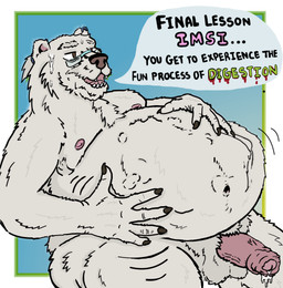 anthro belly digestion duo external gay_dads genitals hard_vore male male/male navel nipples organs overweight overweight_anthro overweight_male penis professor stomach teacher teacher_pred vore squirmynoodle boris_mrazovito imsi bear mammal polar_bear ursine hi_res