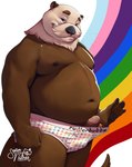 anthro belly big_belly brown_body clothing erection genitals male mature_male moobs navel nipples overweight overweight_male penis smile solo underwear senor_nutria rudderbutts xavier_(rudderbutts) mammal mustelid otter 2024 hi_res