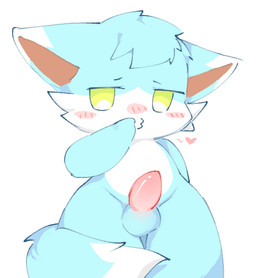 anthro balls bashful biped blue_body blue_fur blush blush_lines cheek_tuft countershading dipstick_ears dipstick_tail ear_markings facial_tuft fluffy fluffy_tail front_view fur fur_tuft genitals green_eyes head_tuft heart_reaction male male_anthro markings multicolored_body multicolored_ears multicolored_fur nude nude_anthro nude_male o3o penis simple_background slim slim_anthro slim_male solo tail tail_around_leg tail_markings tapering_penis tuft two_tone_body two_tone_fur white_background white_body white_countershading white_fur kirichiiii canid canine fox mammal 2025 cel_shading digital_drawing_(artwork) digital_media_(artwork) shaded