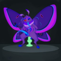 abdominal_bulge anal anal_masturbation anal_penetration antennae_(anatomy) anthro bodily_fluids container dildo dildo_in_ass dildo_insertion dildo_sitting dripping genital_fluids genitals glowing glowing_dildo glowing_genitalia glowing_penis glowing_sex_toy glowing_tongue knot knotted_dildo male masturbation neck_tuft object_in_ass one_eye_closed penetration penis precum precum_drip prehensile_tongue saliva saliva_drip sex_toy sex_toy_in_ass sex_toy_insertion solo tapering_penis tongue toying_self tuft wings voidsylphid luma_(draftyspider) arthropod insect lepidopteran moth 1:1 absurd_res hi_res nonbinary_(lore)