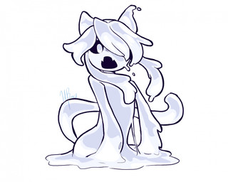 ambiguous_gender anthro dripping fangs liquid looking_away nude slime solo stick_figure tail teeth tolo white_body hbpencil animal_humanoid goo_creature humanoid digital_drawing_(artwork) digital_media_(artwork) drawpile_(artwork) hi_res
