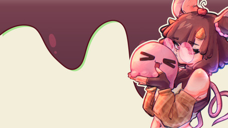 ambiguous_gender arm_warmers armwear black_sclera cherry clothed clothing crop_top dessert double_bun duo eyewear female fingerless_gloves food fruit glasses gloves handwear heart_eyes heart_symbol heart_tail heterochromia ice_cream kissing mascot mouse_ears mouse_tail plant shirt tail topwear ysundae vtuber ysundae_(character) animal_humanoid humanoid ice_cream_creature mammal mammal_humanoid mouse murid murine rat rodent rodent_humanoid 16:9 colored digital_drawing_(artwork) digital_media_(artwork) hi_res tagme wallpaper widescreen