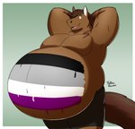 anthro asexual_pride_colors belly big_belly black_boxers black_clothing black_eyebrows black_underwear bodypaint border boxers_(clothing) brown_hair brown_tail clothed clothed_anthro clothed_male clothing eyebrows featureless_chest green_background green_eyes green_highlights hair hands_behind_head highlights_(coloring) huge_belly lgbt_pride male male_anthro musclegut muscular muscular_anthro navel obese obese_anthro obese_male open_mouth open_smile overweight overweight_anthro overweight_male pecs pink_tongue pride_colors simple_background smile solo tail teeth thick_thighs tongue underwear white_border th0mas quintree_(character) equid equine horse mammal 2023 colored digital_drawing_(artwork) digital_media_(artwork) hi_res portrait shaded signature three-quarter_portrait