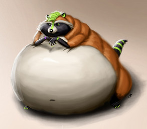 anthro belly big_belly claws fur hair huge_belly male morbidly_obese morbidly_obese_anthro morbidly_obese_male mouth_closed navel nude obese obese_anthro obese_male overweight overweight_anthro overweight_male solo tail thinking ian-exe ian_(ian-exe) mammal procyonid raccoon 2021 signature