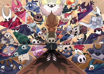 2_horns 4_eyes 6_eyes 8_eyes ambiguous_gender antennae_(anatomy) armor biped black_body black_eyes claws cloak clothed clothing crystal empty_eyes feral fingers flying fur group headgear helmet holding_melee_weapon holding_object holding_weapon horn melee_weapon midair mouth_closed multi_eye nail_(weapon) orange_eyes pose raised_arm red_cloak red_clothing red_eyes shadow shoulder_pads standing weapon white_body white_eyes wings kiri_0861 hollow_knight_(franchise) team_cherry broken_vessel_(hollow_knight) collector_(hollow_knight) crystal_guardian_(hollow_knight) dung_defender_(hollow_knight) elder_hu_(hollow_knight) false_knight_(hollow_knight) flukemarm_(hollow_knight) galien_(hollow_knight) god_tamer_(hollow_knight) godseeker_(hollow_knight) gorb_(hollow_knight) grey_prince_zote_(hollow_knight) grimm_(hollow_knight) gruz_mother_(hollow_knight) hive_knight_(hollow_knight) hollow_knight_(character) hornet_(hollow_knight) mantis_lord_(hollow_knight) markoth_(hollow_knight) marmu_(hollow_knight) massive_moss_charger_(hollow_knight) nailmaster_mato_(hollow_knight) nailmaster_sheo_(hollow_knight) nightmare_king_grimm_(hollow_knight) no_eyes_(hollow_knight) nosk_(hollow_knight) oblobble_(hollow_knight) ogrim_(hollow_knight) pure_vessel_(hollow_knight) radiance_(hollow_knight) shade_lord_(hollow_knight) sly_(hollow_knight) soul_master_(hollow_knight) the_knight_(hollow_knight) traitor_lord_(hollow_knight) uumuu_(hollow_knight) watcher_knight_(hollow_knight) white_defender_(hollow_knight) winged_nosk_(hollow_knight) xero_(hollow_knight) arthropod bee brooding_mawlek_(hollow_knight) hymenopteran infected_(species) insect lepidopteran moth soul_warrior_(hollow_knight) vengefly_king_(hollow_knight) vessel_(species) absurd_res hi_res signature half_sister_(lore) male_(lore) sibling_(lore) sister_(lore) sisters_(lore)