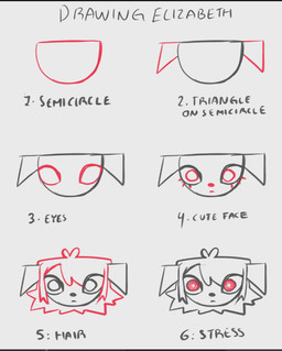 bangs black_nose closed_frown eyelashes female floppy_ears frown frowning_at_viewer how-to looking_at_viewer medium_hair mouth_closed number pupils red_eyelashes red_eyes red_line_art red_nose simple_background solo text white_background white_pupils dreamknightjang elizabeth_(dreamknightjang) canid canine canis domestic_dog mammal 2025 artist_name character_name colored_line_art digital_drawing_(artwork) digital_media_(artwork) english_description english_text flat_colors
