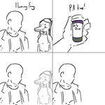 1:1 anon_(snoot_game) anthro bald cavemanon_studios choker clothed clothing comic daily_dose dialogue disappearing duo english_text fang_(gvh) featureless_face female gglloooopp goodbye_volcano_high hair human humor jewelry long_snout male mammal markings necklace pill_bottle pterodactylus pterosaur reptile scalie sketch snoot_game snout text