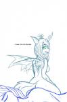 anthro anthrofied butt duo female green_eyes horn insect_wings text wings badenov friendship_is_magic hasbro my_little_pony queen_chrysalis_(mlp) arthropod changeling comic english_text hi_res monochrome