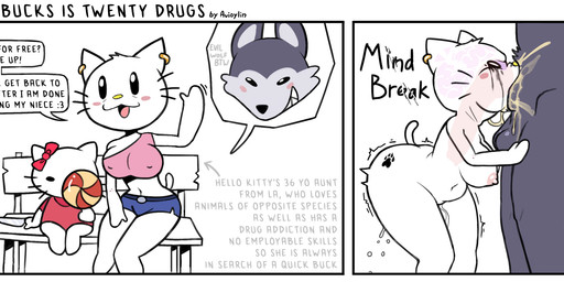 animal_genitalia animal_penis anthro balls balls_deep bench big_breasts big_butt blush bodily_fluids breasts butt candy canine_genitalia canine_penis cum cum_from_nose cum_in_nose cum_inside deep_throat dessert dialogue dominant duo ejaculation female food forced forced_oral gagging genital_fluids genitals grey_body interspecies interspecies_domination knife knot knotted_penis lollipop makeup male male/female mascara mature_anthro mature_female mind_break motion_lines neck_bulge nipple_outline open_mouth oral oral_penetration penetration penis running_makeup running_mascara sex sharp_teeth simple_background sitting speech_bubble teeth text thick_thighs translucent vaginal_fluids vaginal_squirting wave whiskers white_background avioylin hello_kitty_(series) sanrio fan_character hello_kitty_(character) canid canine canis domestic_cat felid feline felis mammal wolf comic english_text hi_res multiple_scenes