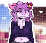 anthro breasts clothed clothing female fur hair looking_at_viewer pink_body pink_fur smile solo parazari microsoft minecraft mojang xbox_game_studios jenny_(slipperyt) mammal digital_media_(artwork)