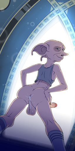 anus backsack balls bedroom_eyes bodily_fluids body_hair bottomless bottomless_humanoid bottomless_male butt butt_hair clothed clothing cum cum_from_ass cum_in_ass cum_inside cum_splatter cum_string erection facial_hair footwear genital_fluids genitals half-closed_eyes humanoid_genitalia humanoid_penis humanoid_pointy_ears leaking_cum looking_at_viewer looking_back male mature_humanoid mature_male narrowed_eyes not_furry penis pointy_ears rear_view seductive shirt smile socks solo standing tank_top topwear vein veiny_penis enookie harry_potter_(series) dobby_(harry_potter) elf house_elf humanoid 1:2 absurd_res digital_media_(artwork) hi_res