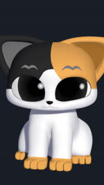 :3 :< ambiguous_gender big_ears big_eyes big_pupils black_nose cat_smile eyebrows feral glistening glistening_eyes grey_background grey_inner_ear looking_at_viewer multiple_angles music pupils rotating simple_background sitting solo stare ho_salt sound_warning ho_salt_(copyright) curry_(ho_salt) calico_cat domestic_cat felid feline felis mammal 3d_(artwork) 3d_animation 9:16 animated digital_media_(artwork) hi_res short_playtime sound webm male_(lore)