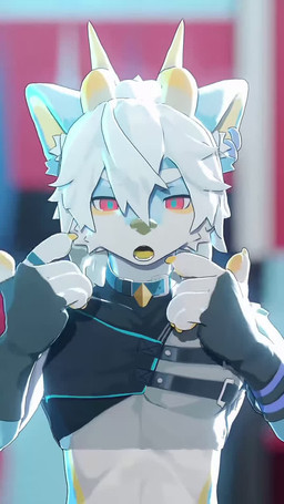 2_horns anthro athletic athletic_anthro athletic_male biped blue_body blue_collar blue_fur collar desmondchan fur hair horn kemono looking_at_viewer male murky music red_eyes singing solo translucent translucent_hair white_body white_fur white_hair yellow_horn ai_assisted ai_generated_background kakugumi_den lanyu_uvu sound_warning viosgit mythology dragon furred_dragon furred_scalie mythological_creature mythological_scalie scalie 2026 3d_(artwork) 3d_animation animated digital_media_(artwork) high_framerate japanese_audio mikumikudance_(artwork) short_playtime sound video