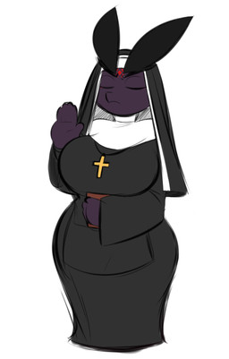 anthro big_breasts black_eyebrows black_hair book breasts cross eyebrows eyes_closed female hair holding_book holding_object huge_breasts jewelry markings necklace nun nun_outfit nun_veil purple_body raised_hand solo averyshadydolphin mythology yaojou dragon jou mythological_creature mythological_scalie scalie 2017 colored digital_drawing_(artwork) digital_media_(artwork) unavailable_at_source