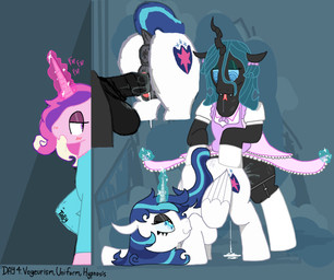 anatomically_correct anatomically_correct_genitalia animal_genitalia animal_penis animal_vulva anus blush blush_lines bodily_fluids clitoral_winking clitoris close-up clothed clothing clothing_lift crossgender cuckold cuckquean cum cum_on_ground cutie_mark dock_(anatomy) doggystyle dress dress_lift drooling equine_anus equine_genitalia equine_penis equine_vulva eyeshadow fap_(sound_effect) female feral feral_on_feral from_behind_position ftm_crossgender garter_straps genital_fluids genitals group gynomorph hair hooves horn hypnosis hypnotic_eyes infidelity intersex intersex/male magic maid_uniform makeup male masturbation mind_control mtf_crossgender multicolored_hair penis puffy_anus saliva sex standing standing_sex tail trio uniform vaginal_fluids vaginal_fluids_on_penis voyeur vulva wings tally_(artist) friendship_is_magic hasbro kinktober kinktober_2025 my_little_pony mythology tamers12345's_my_little_pony princess_cadance_(mlp) queen_chrysalis_(mlp) shining_armor_(mlp) changeling_(mlp) equid equine mammal mythological_creature mythological_equine unicorn winged_unicorn 2025 hi_res