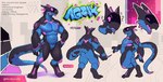 anthro black_body blue_body featureless_crotch looking_at_viewer male muscular muscular_anthro muscular_male nude_anthro nude_male pink_eyes solo text mrjairorate agrax_(kallkopf) synth_(vader-san) 2024 absurd_res english_text hi_res model_sheet