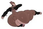 anthro big_butt brown_body brown_fur butt female flying_kick fur huge_butt huge_hips hyper hyper_butt hyper_hips kick midair small_waist solo thick_thighs wide_hips sssonic2 big_alien_girl_(sssonic2) alien 2024 digital_media_(artwork) hi_res