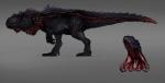 angry armor bodily_fluids claws feral glowing mandibles pronated saliva solo spikes tail teeth godzilla_(series) the_isle toho godzilla carcharodontosaurid dinosaur giganotosaurus kaiju prehistoric_species reptile scalie theropod plates_(disambiguation) crossover