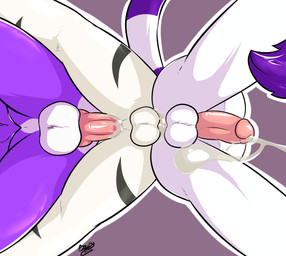 anal anal_orgasm anal_penetration balls bodily_fluids cum cum_in_ass cum_inside cum_while_penetrated cumshot ejaculation fur genital_fluids genitals group group_sex hands-free low-angle_view lucky_pierre male male/male markings orgasm penetration penile penile_penetration penis penis_in_ass purple_body purple_fur sex threesome train_position white_body white_fur worm's-eye_view regal-bowser bandai_namco digimon mythology undertale undertale_(series) angelgatomon_(angelgato) asriel_dreemurr_(god_form) foxy_the_dorumon bovid caprine digimon_(species) domestic_cat dorumon dragon felid feline felis furred_dragon furred_scalie gatomon goat mammal mythological_creature mythological_scalie scalie x-digimon absurd_res hi_res