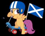 armor blue_helmet clothing feathered_wings feathers female feral flag fur hair headgear headwear helmet orange_body orange_feathers orange_fur purple_eyes purple_hair saltire scooter scotland scottish_flag simple_background solo transparent_background wings young young_feral dm29 friendship_is_magic hasbro my_little_pony mythology scootaloo_(mlp) equid equine mammal mythological_creature mythological_equine pegasus 2014 5:4 alpha_channel