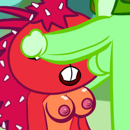 balls big_penis breasts duo female genitals male male/female penis selfie surprised axsian happy_tree_friends flaky_(htf) flippy_(htf) bear mammal porcupine rodent hi_res