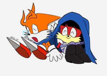 black_hair boots clothing duo eyelashes eyes_closed female footwear fur gloves hair handwear male male/female orange_body orange_fur red_body red_fur shoes simple_background sitting sleeping text white_background el_ages archie_comics sega sonic_the_hedgehog_(archie) sonic_the_hedgehog_(comics) sonic_the_hedgehog_(series) li_moon miles_prower canid canine fox mammal artist_name hi_res