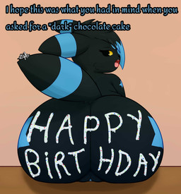 anthro big_butt butt duo female genitals happy_birthday huge_butt male male/female nude nude_anthro nude_female pokemorph shortstack tail text vulva majika nintendo pokemon stella_(paladyart98) canid canine canis eeveelution generation_2_pokemon mammal pokemon_(species) shiny_pokemon umbreon wolf english_text hi_res