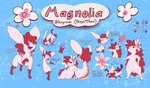 ambiguous_gender anthro feral flower paws plant semi-anthro solo muzzzzz nintendo pokemon magnolia_(shaymin) generation_4_pokemon land_forme_shaymin legendary_pokemon pokemon_(species) shaymin sky_forme_shaymin absurd_res hi_res model_sheet herm_(lore) nonbinary_(lore)