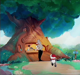 advertisement anthro bottomless butt clothed clothing disguise duo_focus fangs female group male male_focus plant plushie teeth text tree trio vhs_filter piti_yindee billy_buns hank_howell_(piti_yindee) bovid canid canine canis caprine lagomorph leporid mammal rabbit sheep wolf 2d_animation animated english_audio english_text hi_res long_playtime photography_(artwork) sound video voice_acted