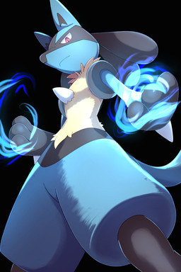 anthro biped black_body black_fur blue_body blue_fur chest_spike fur looking_at_viewer male male_anthro nude red_eyes solo spikes spikes_(anatomy) rumine nintendo pokemon generation_4_pokemon lucario pokemon_(species) 2026 2:3 hi_res