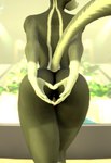 anthro anus big_butt butt female genitals gesture hand_gesture heart_symbol looking_back nude presenting presenting_anus presenting_hindquarters presenting_pussy pussy rear_view smile solo tail thick_thighs skunksfm mammal mephitid skunk hi_res