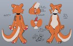 air_valve air_valve_anus anthro anus balls belly big_tail blush blush_lines butt collar eyelashes female fur genitals glistening glistening_body gradient_background handle heart_symbol herm inflatable intersex knot orange_body orange_fur pawpads paws penis pool_toy pussy raised_tail simple_background smile solo standing tail tail_anus text thick_tail white_belly vedacia socket_(veevobyte) animate_inanimate living_inflatable living_pool_toy mammal mustelid otter river_otter colored_sketch digital_media_(artwork) english_text hi_res model_sheet sketch