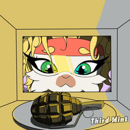 anthro appliance blonde_hair blue_eyes explosives eyewear facial_tuft female goggles green_eyes grenade hair heterochromia humor imminent_death kerchief kitchen_appliance microwave_oven pun safety_goggles solo tuft visual_pun weapon thirdmint lisa_(thirdmint) lagomorph leporid mammal rabbit 1:1 hi_res