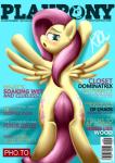 feathered_wings feathers female feral solo text wings yellow_body yellow_feathers pshyzo friendship_is_magic hasbro my_little_pony mythology playboy fluttershy_(mlp) equid equine mammal mythological_creature mythological_equine pegasus cover english_text hi_res magazine_cover url