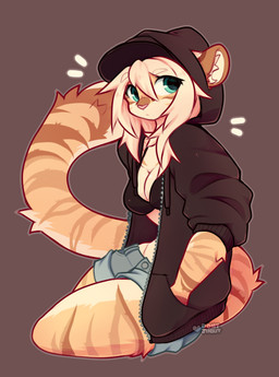 anthro biped bottomwear bra breasts clothed clothed_anthro clothed_female clothing countershade_torso countershading female front_view fur hair inner_ear_fluff pants simple_background sitting solo stripes tail tuft underwear jinxit felid feline mammal 2026 absurd_res digital_drawing_(artwork) digital_media_(artwork) hi_res