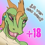 ambiguous_gender anthro blush chilean clothing ear_piercing ear_ring open_mouth piercing punk_hair ring_piercing shirt solo topwear vandclash lizard reptile scalie 1:1