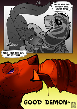anthro anthro_on_anthro big_penis blush bodily_fluids dialogue dominant dominant_male dripping drooling duo ear_piercing ear_ring erection facial_scar foreskin fur genitals half-closed_eyes huge_penis hypnosis larger_male larger_penetrated larger_sub licking long_tongue male male/male male_penetrating mind_control muscular muscular_anthro muscular_male narrowed_eyes nude onomatopoeia open_mouth oral pecs penetration penile penis piercing praise ring_piercing ringed_eyes saliva saliva_drip saliva_on_tongue saliva_string scar sex simple_background size_difference small_top_big_bottom smaller_male smile sound_effects speech_bubble stripes submissive submissive_male tail teeth text tongue tongue_out tonguejob whining picantetortuga mythology darius_(picantetortuga) juno_(picantetortuga) canid canine felid mammal mythological_canine mythological_creature pantherine tiger werecanid werecanine werecreature absurd_res comic digital_media_(artwork) english_text hi_res