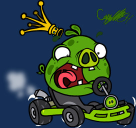 armless black_eyes crown curling_tail driving driving_kart feral floating_eyebrows fur green_body green_fur green_tail headgear kart legless male male_feral midair multicolored_body multicolored_fur open_mouth simple_background solo tail teeth transparent_background two_tone_body two_tone_fur vehicle captainquack64 angry_birds rovio_entertainment sega king_pig domestic_pig mammal suid suine sus_(pig) 2022 alpha_channel digital_drawing_(artwork) digital_media_(artwork) english_description flat_colors hi_res signature