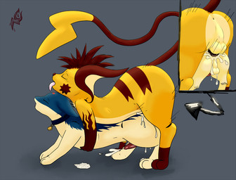 all_fours alternate_color anus collar cum cum_in_ass cum_inside cum_while_penetrated cumshot duo eyes_closed feral gay girly hands-free interspecies male mohawk nintendo open_mouth orgasm penetration penis pokémon quilava raichu roy_(raichu) roy_arashi sex side_view thick_thighs tongue tongue_out video_games
Rating: Explicit
Score: 9
User: UNBERIEVABRE!
Date: January 19, 2014