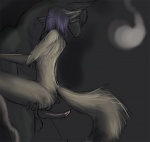 anthro anthro_on_anthro duo erection fur genitals knot male male/male nude penis simple_background tail wingless_chimera canid canine fox mammal digital_media_(artwork) source_request unavailable_at_source