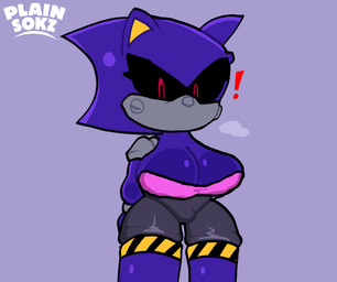 big_breasts black_eyes blue_body bra breasts breath butt cleavage clothed clothing explanation female glistening glistening_body glistening_breasts glistening_butt glistening_latex glistening_legs latex machine male metallic_body pink_bra pink_clothing pink_underwear pupils red_eyes red_pupils robotic_arm simple_background solo underwear plainsokz sega sonic_the_hedgehog_(series) metal_sonic rouge_the_bat humanoid robot robot_anthro robot_humanoid hi_res