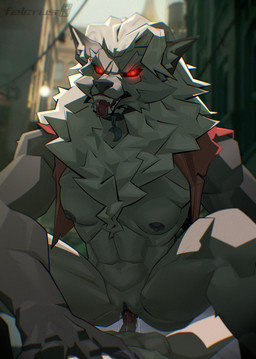 anthro anthro_on_top anthro_penetrated anus bodily_fluids breasts collar cowgirl_position duo erection fangs female female_focus female_penetrated first_person_view from_front_position fur genital_fluids hair human_on_anthro human_on_bottom human_penetrating human_penetrating_anthro interspecies male male/female male_penetrating male_penetrating_female male_pov muscular muscular_anthro muscular_female on_bottom on_top penetration red_eyes sex teeth tongue tongue_out vaginal_fluids white_body white_fur white_hair falcrus deadlock_(game) mythology valve lilah_silver canid canine human mammal mythological_canine mythological_creature werecanid werecanine werecreature werewolf 2026 digital_media_(artwork) hi_res