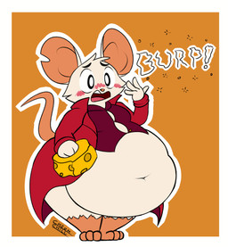 3_toes 4_fingers anthro belly belly_overhang big_belly big_ears blush bottomless breasts burping button_(fastener) cheese clothed clothing coat dairy_products deep_navel embarrassed exposed_belly feet female fingers food fur holding_cheese holding_food holding_object huge_belly navel notched_ear obese obese_anthro obese_female orange_background overweight overweight_anthro overweight_female red_clothing red_coat red_topwear red_vest shortstack shortstack_female simple_background small_breasts solo standing straining_buttons tail toes topwear undersized_clothing undersized_topwear vest white_body white_fur wide_eyed wide_hips chromchill mina_the_hollower yacht_club_games mina_(mina_the_hollower) mammal mouse murid murine rodent 2022 digital_drawing_(artwork) digital_media_(artwork) full-length_portrait hi_res portrait signature
