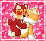 anthro blush bodily_fluids duo embarrassed eyewear eyewear_only glasses glasses_only heart_symbol kissing love male male/male nude saliva wearing_glasses acqua_lizard crappy_(shappysway) shappy_(shappysway) canid canine canis domestic_dog mammal shiba_inu spitz absurd_res hi_res